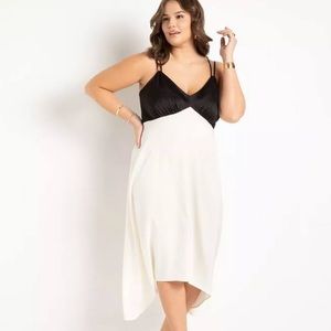 BNWT Color-block Satin Slip Dress with handkerchief hem ELOQUII 22
